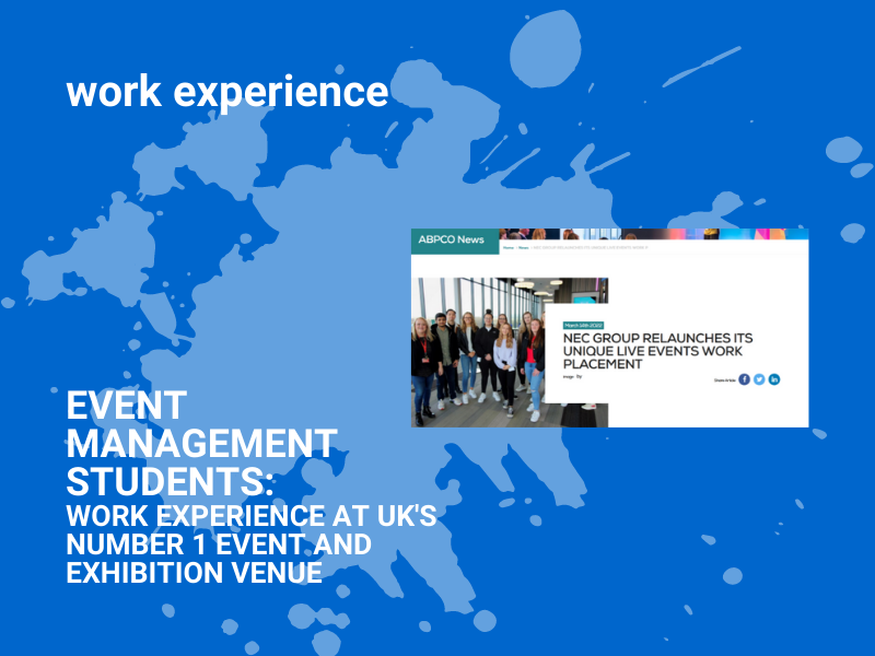 Event Management Students Gain Experience at Uk’s Number 1 Event and Exhibition Venue